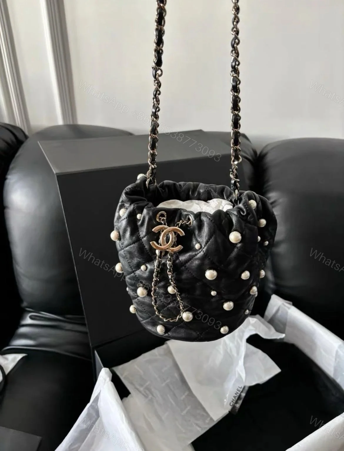 Chanel Bucket Pearl Bag SS21 — view 1