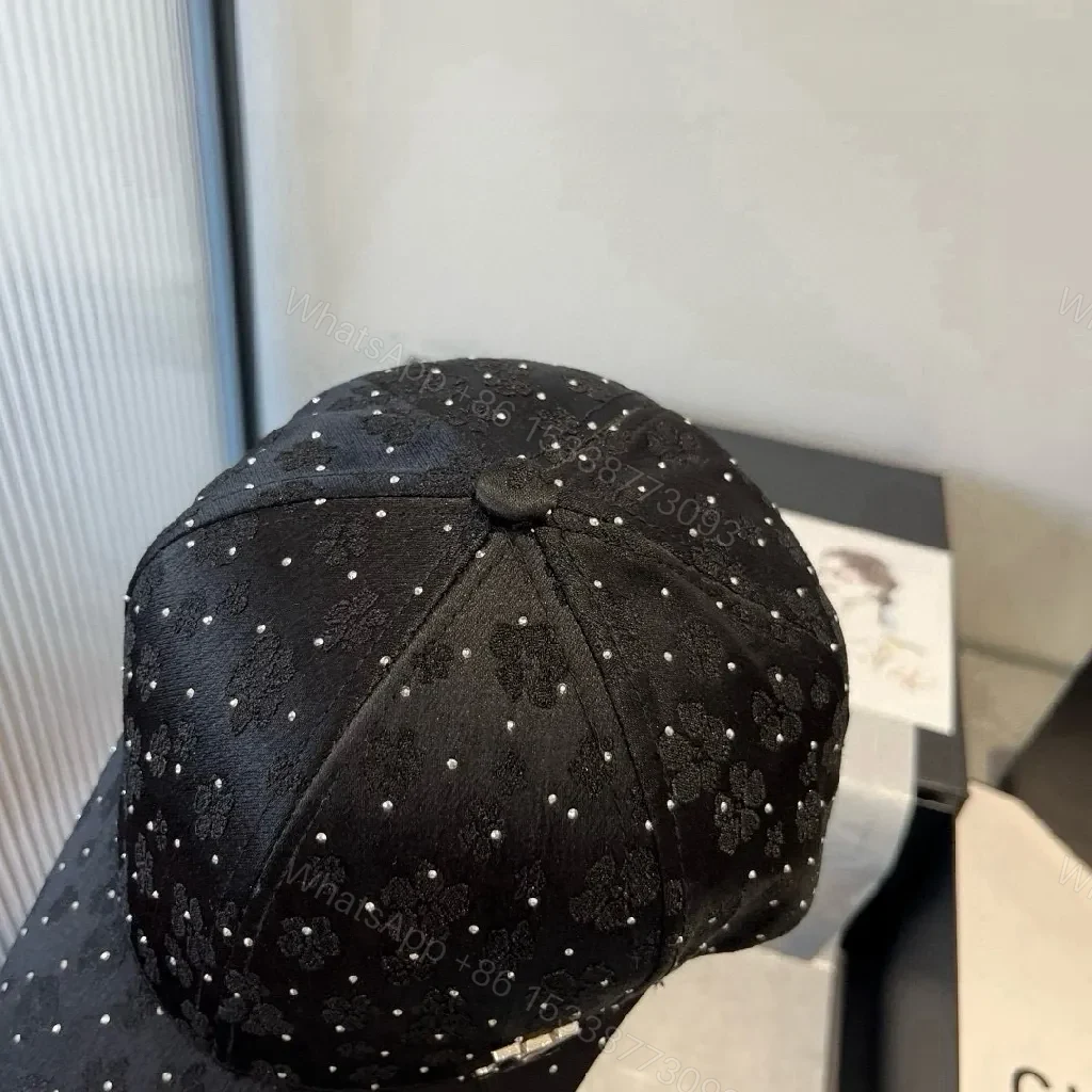 View 2 of Black Diamond-Embellished Cap with Monogram Detail
