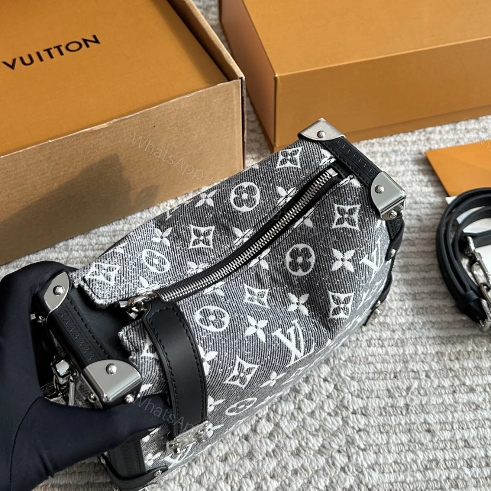View 8 of Louis Vuitton MM Side Trunk Bag Denim Gray 23Cm M21460