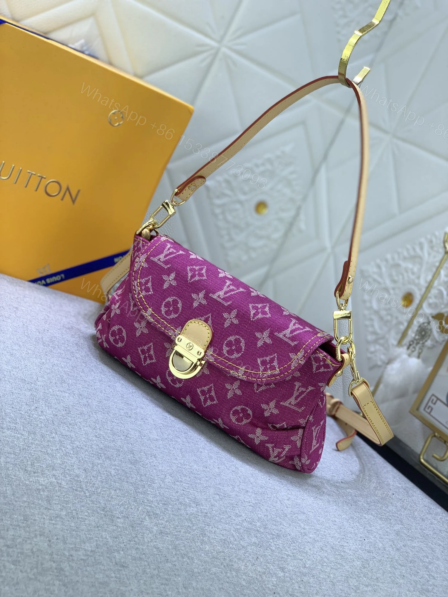 View 9 of Louis Vuitton Pleaty bag in pink denim