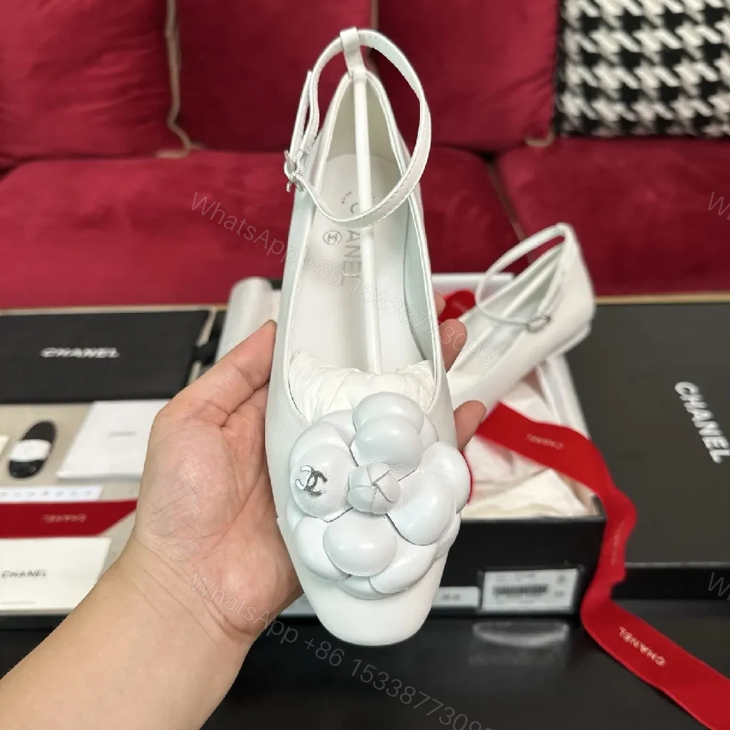View 9 of White Satin Ballet Flats with Floral Embellishments – Luxe Everyday Comfort