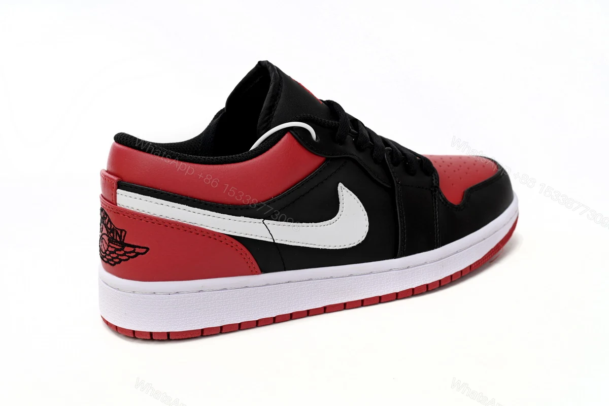 View 5 of Air Jordan 1 Low Retro Black Red 553558-066