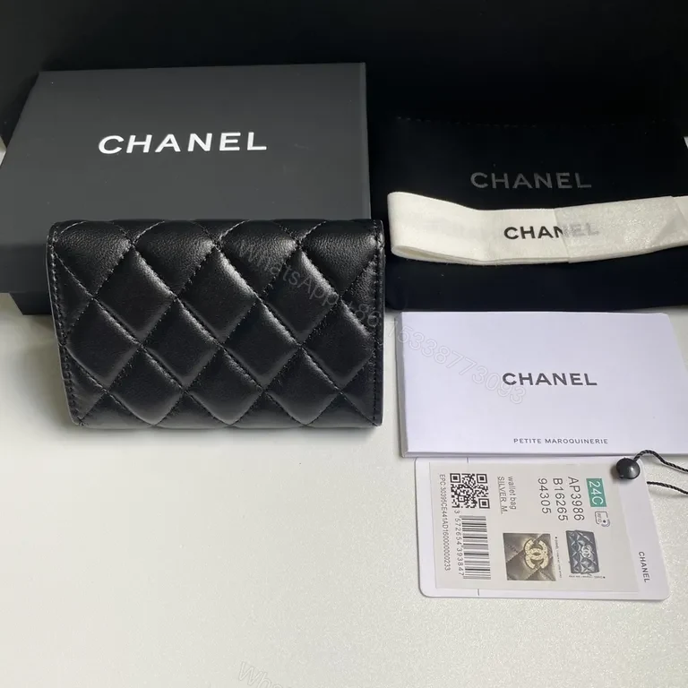 View 7 of Chanel-Inspired Quilted Cardholder Wallet: Compact Luxury