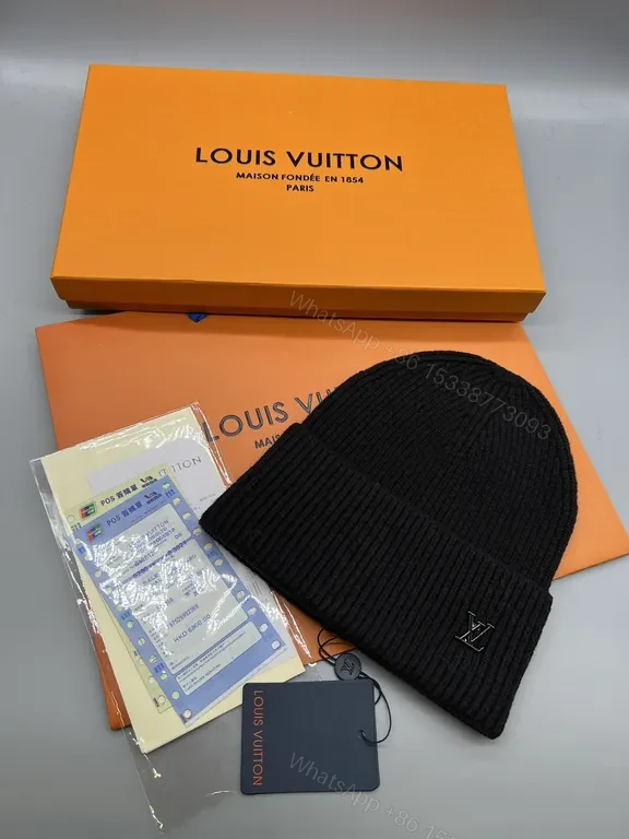 View 6 of Discreet LV-Style Knit Beanie: Luxe Warmth