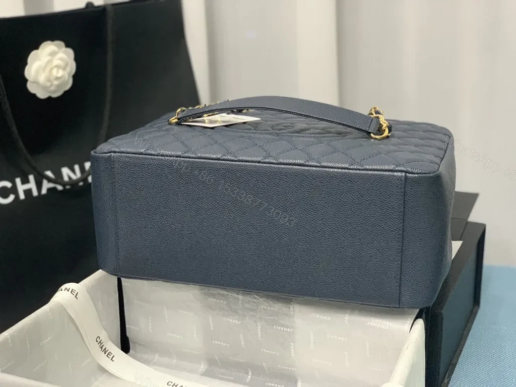 View 7 of Navy Quilted Tote: Luxe Everyday Carry Bag