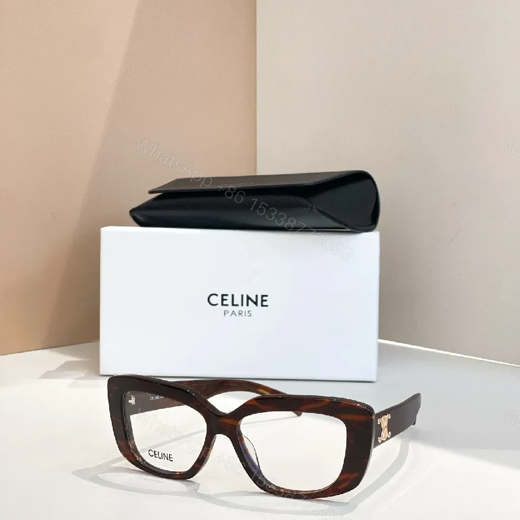 View 2 of Bold Black Acetate Rectangle Eyeglasses with Gold Branding