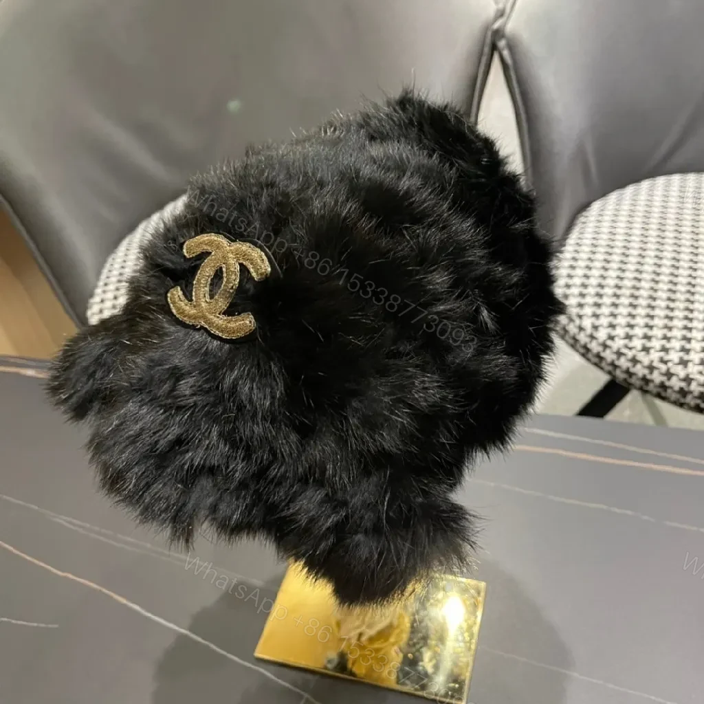 View 10 of Lux Fur-Trim Pom-Pom Bag Charm: Gold Emblem Accent