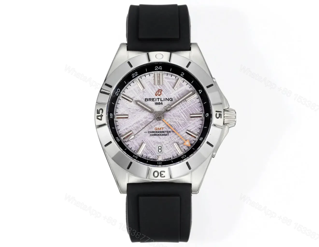 Breitling Chronomat 40 GMT Stainless Steel Silver Dial Erling Haaland Black Rubber P323982A1F1S1 — view 1