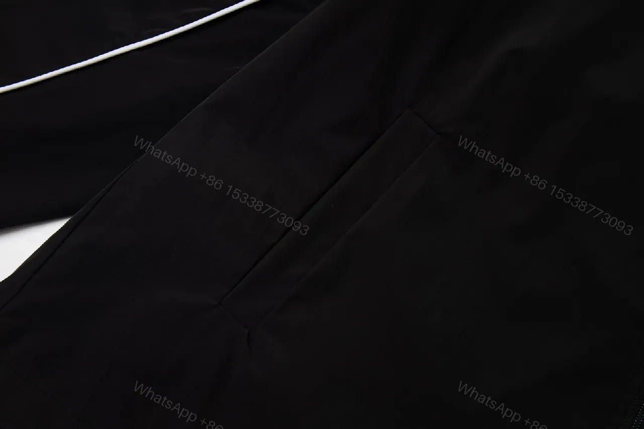 View 4 of Black + Windbreaker + Streetwear + Contrast piping + Windbreaker