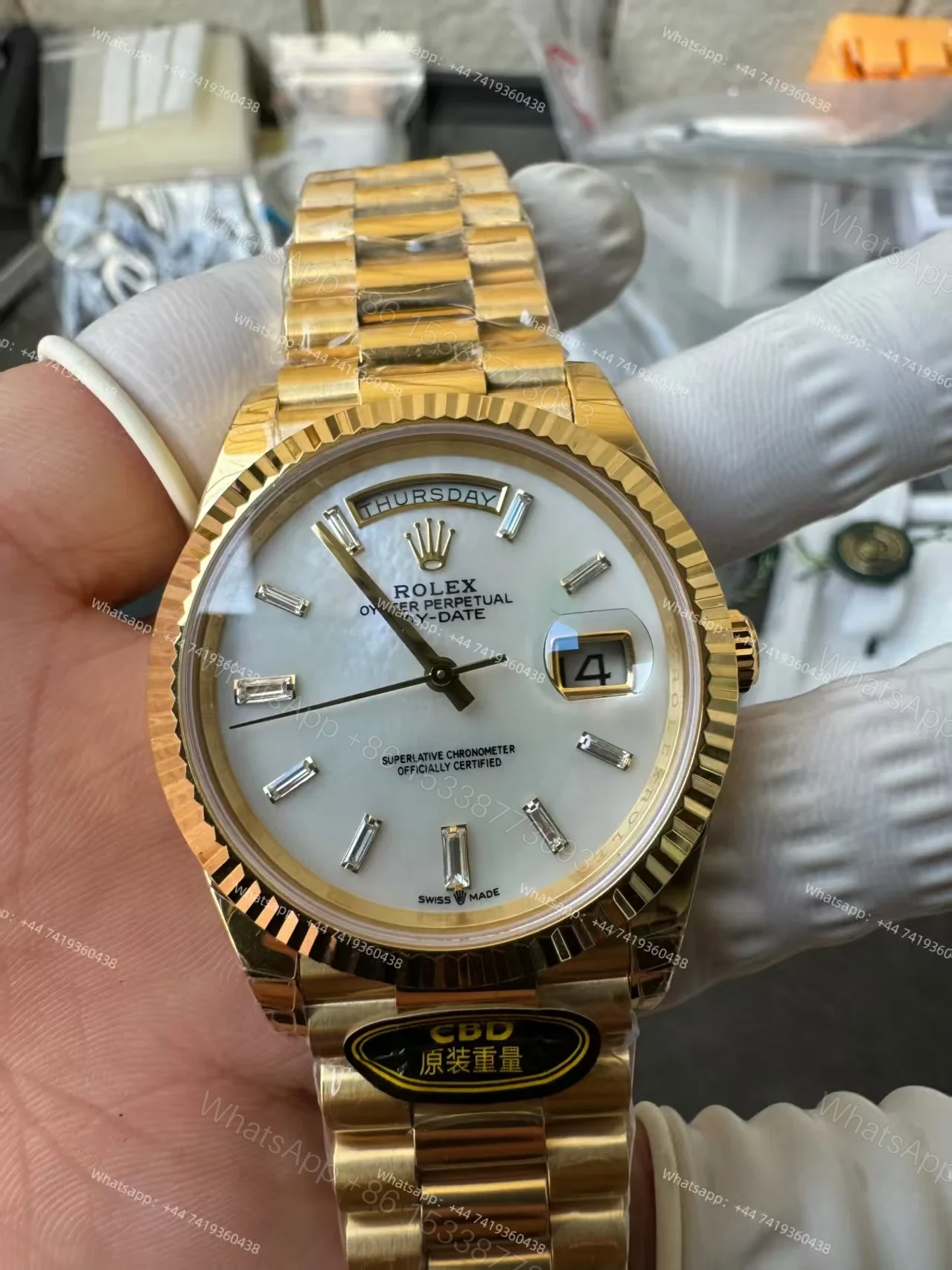 View 7 of Rolex Day-Date M228238-0071 1:1 Replica White Dial 40MM 3255 Movement Presidential Bracelet Super Clone Watch