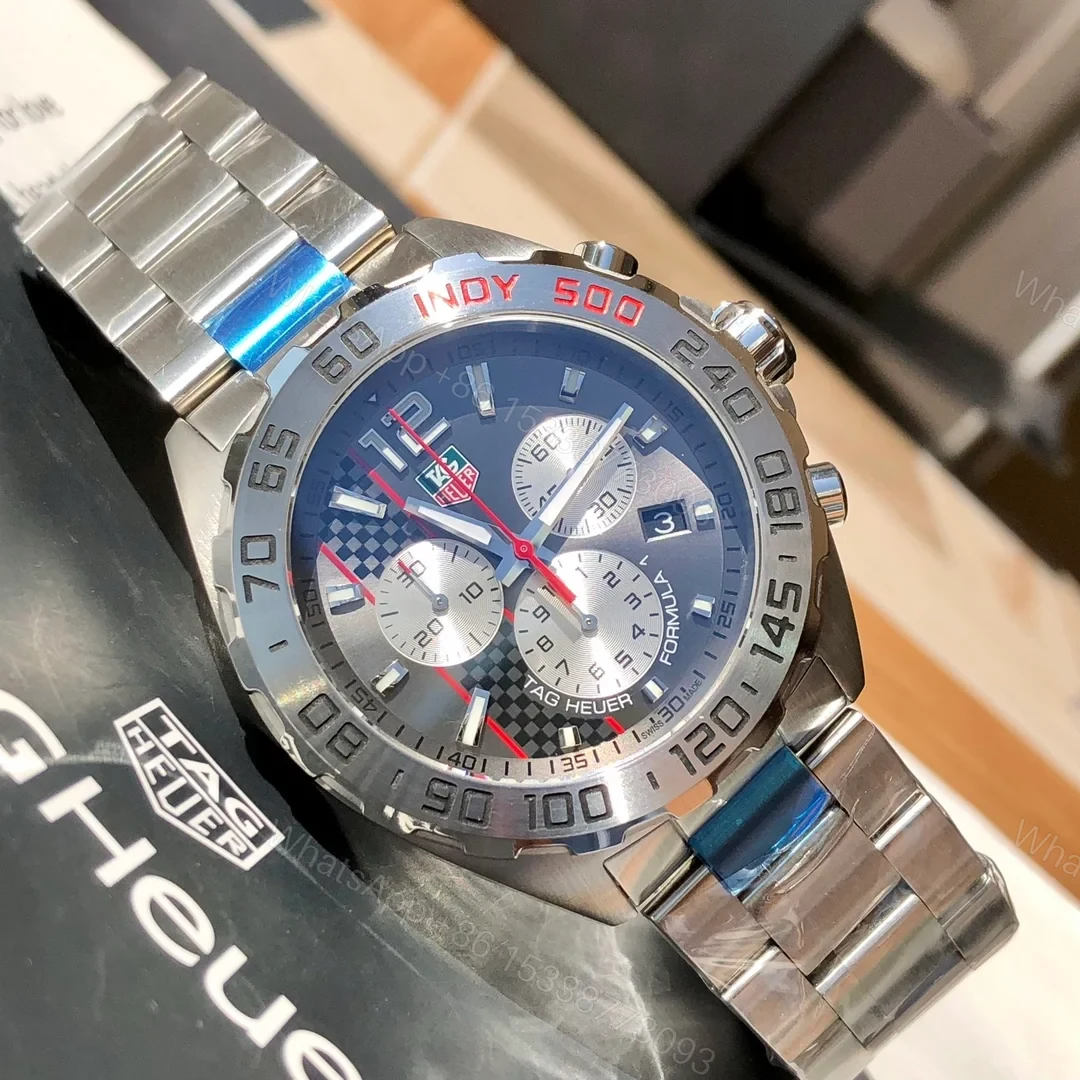 View 9 of TAG Heuer Formula 1 Quartz Chronograph 42 Stainless Steel Indy 500 Bracelet CAU1113.BA0858