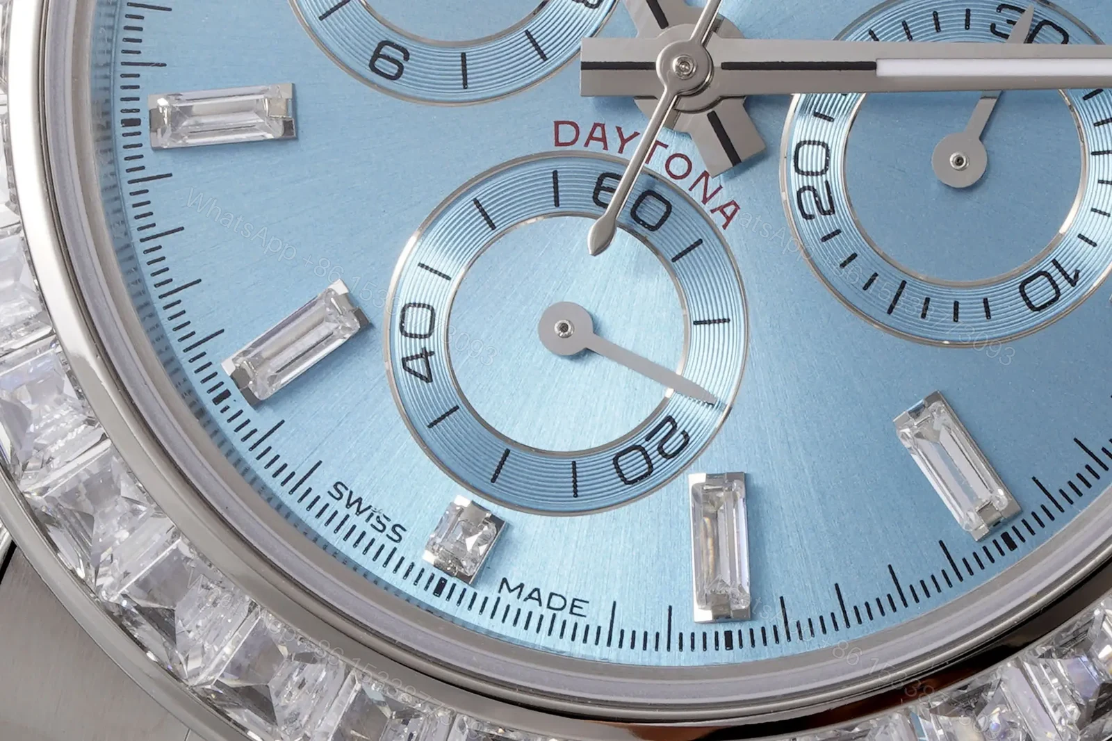 View 5 of Radiant ice blue daytona diamond replica 40 Steel Bracelet Edition ROLEX-DAYTONA-ICE-DIA-40