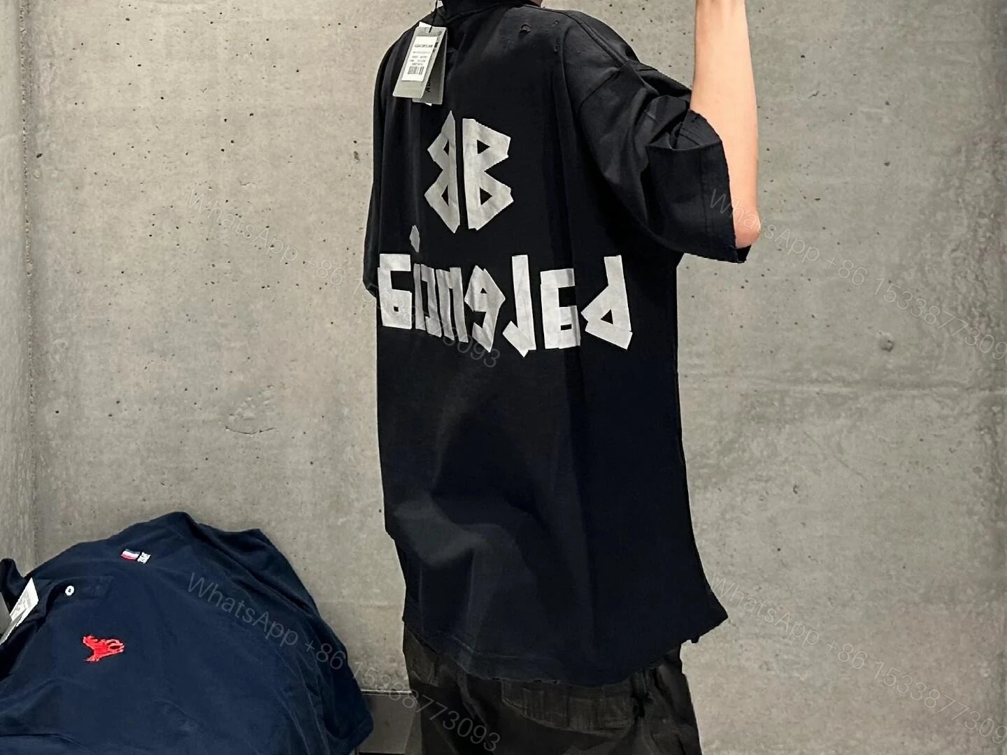 View 10 of Balenciaga Clothes 25SS American Paper Tape Short-Sleeve T-Shirt black