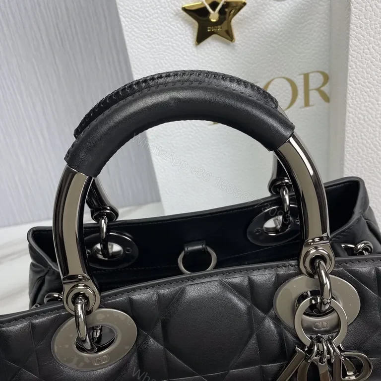 View 3 of Chic Quilted Dome Bag â€“ Calfskin, Dior Charms, Structured Luxury Bag