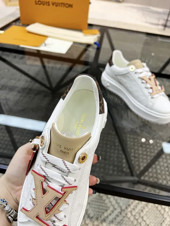 View 8 of Bold White Leather LV Sneaker â€“ All-Day Comfort, City Style