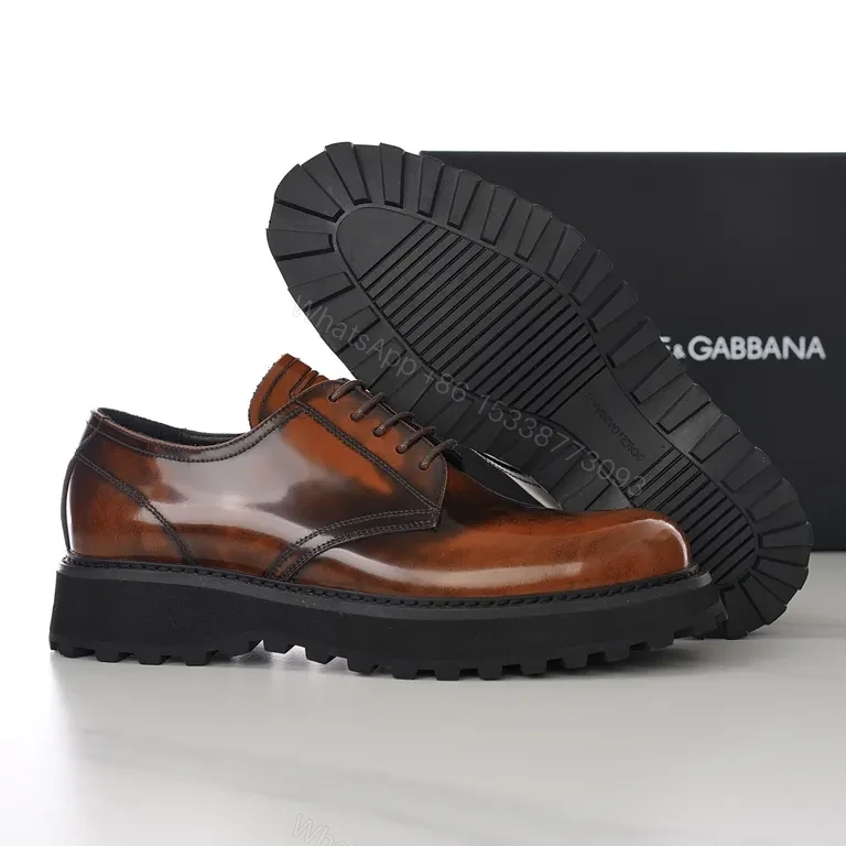View 4 of Glossy Cognac Leather Derby: City-Polish, All-Day Comfort Derby