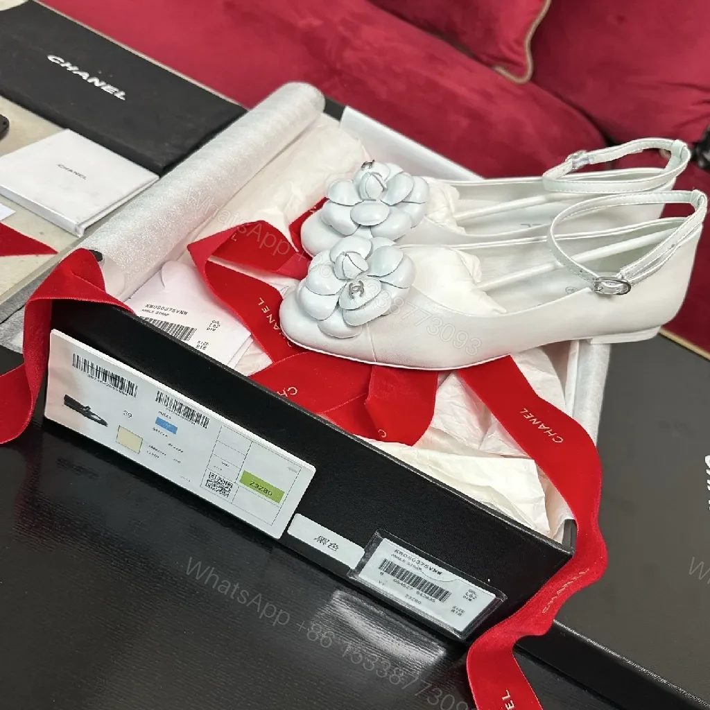 View 5 of White Satin Ballet Flats with Floral Embellishments – Luxe Everyday Comfort