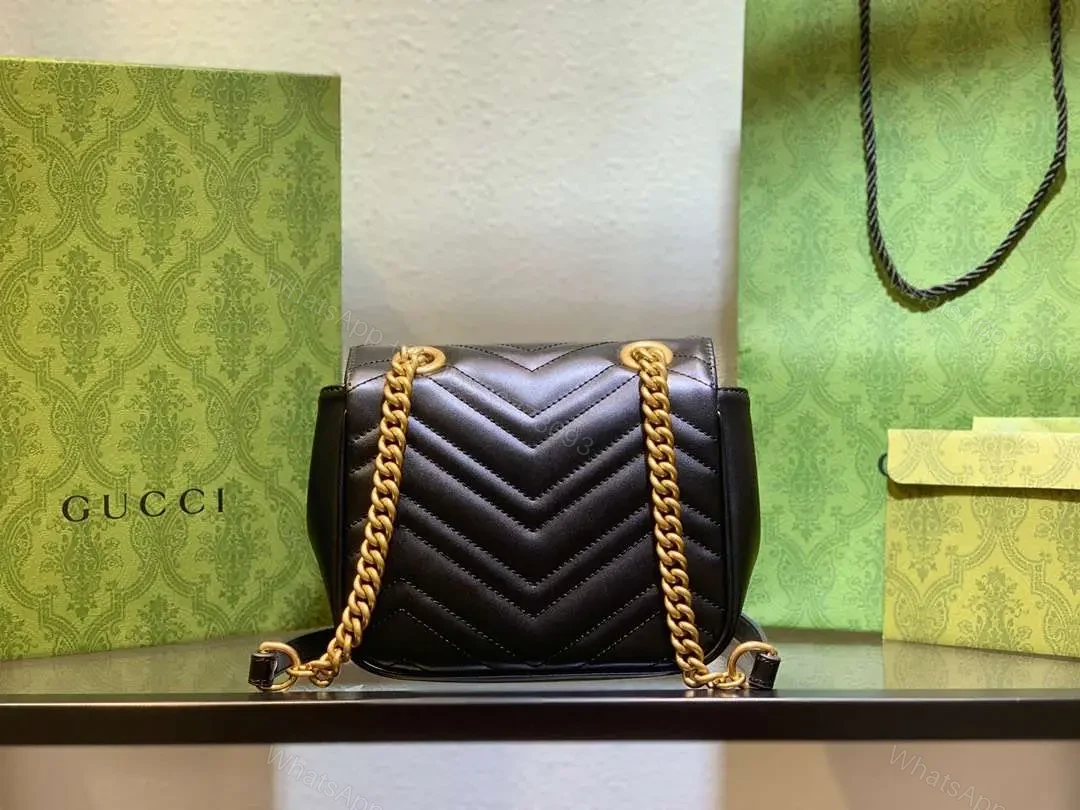 View 2 of Gucci Marmont Rep 11 Women’s Handbag High Quality Black 20cm