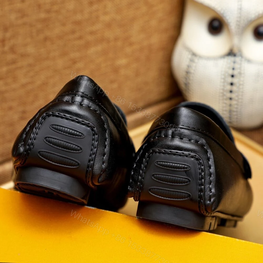 View 5 of Louis Vuitton Loafer Matte Leather With LV Logo In Black