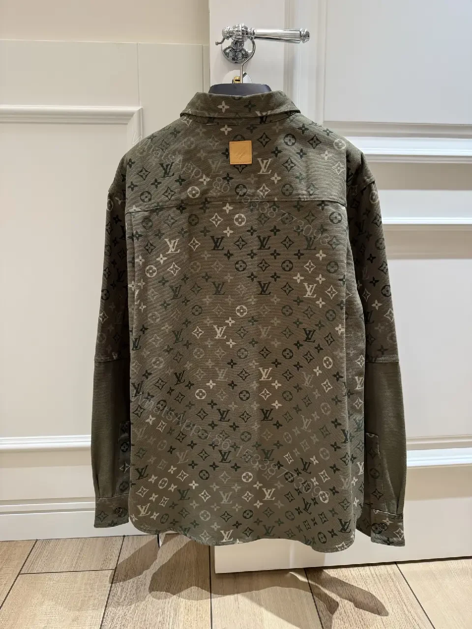 View 10 of Olive Green Denim-Style Shirt Jacket with LV Monogram