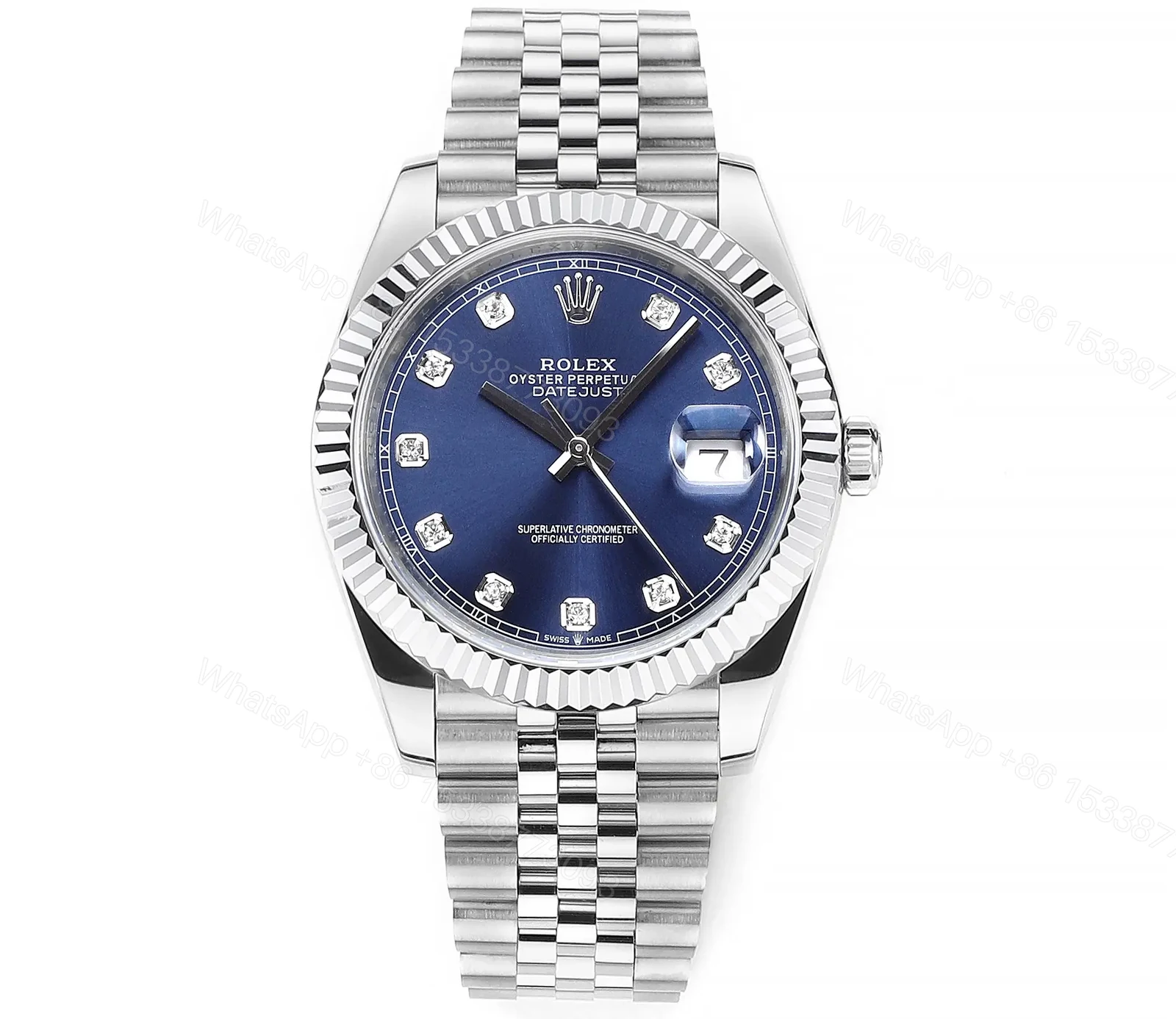 RM Factory Clean Factory DDF Silver Blue Datejust Style Watch — view 1
