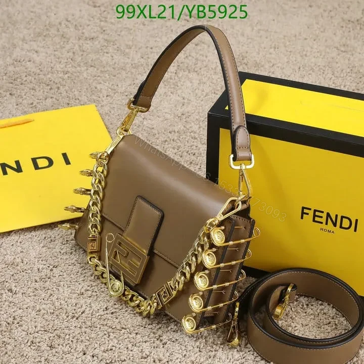 View 30 of Fendi Baguette Brooch White Leather Bag YB5925