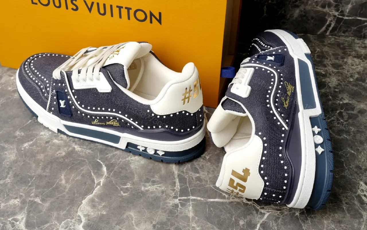View 5 of Navy Suede Tech-Fabric High-Top Sneaker with Stud Detailing