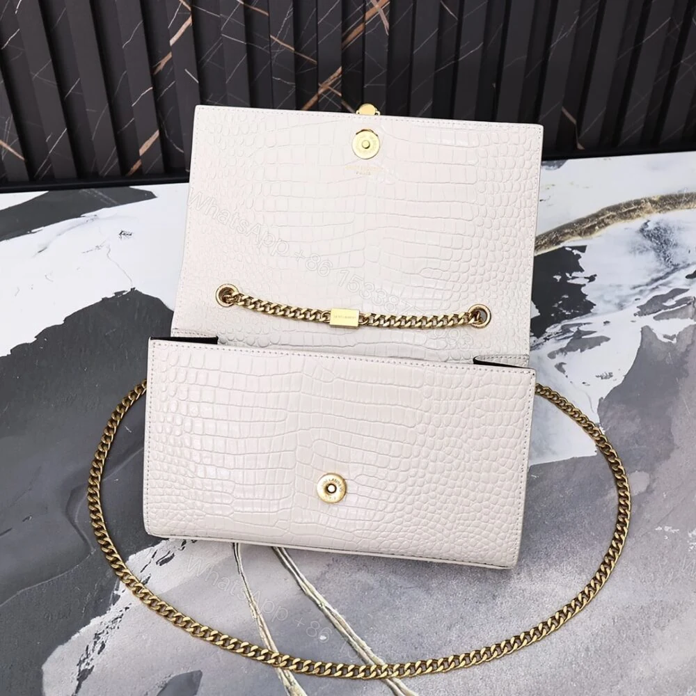 View 8 of Saint Laurent Kate Tassel Medium Shiny White 24Cm 354119DND0J9207