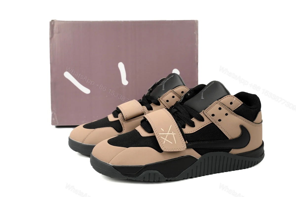 View 2 of Travis Scott x Air Jordan Cut The Check Brown Black FZ8117-214