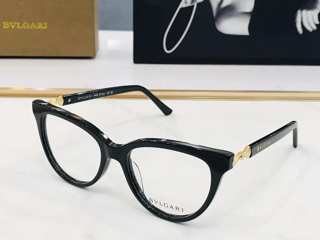 View 2 of Bold BVLGARI Cat-Eye Eyewear: Two-Tone Luxury Frames