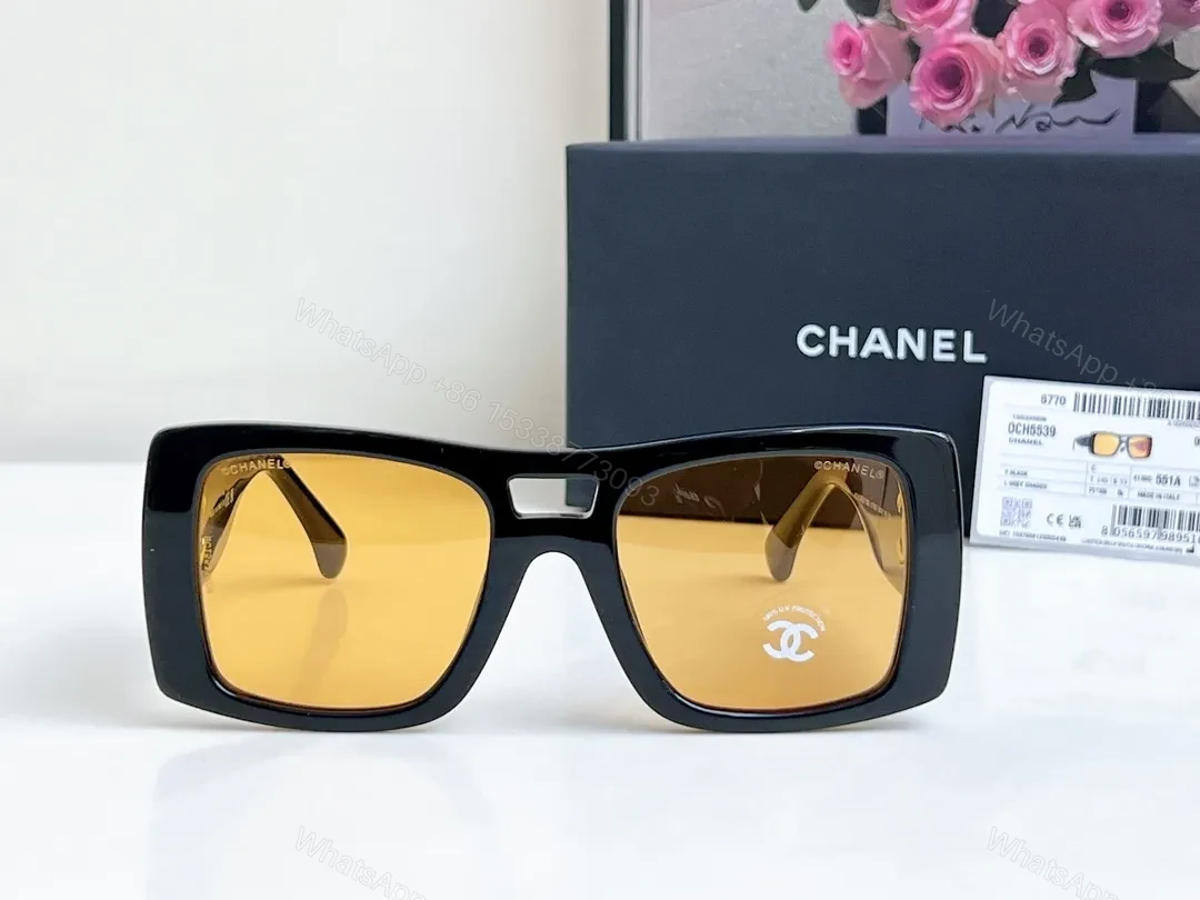 View 2 of Bold Blocky Frames + Amber Lenses Sunglasses