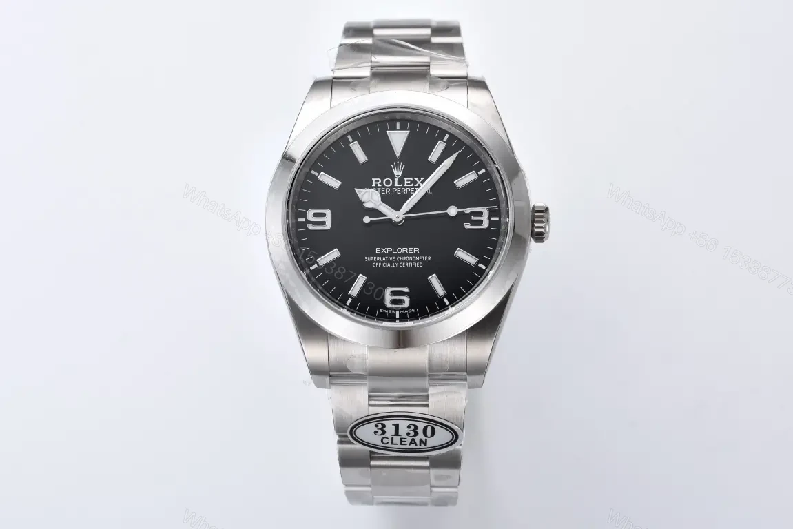 Fake Rolex Explorer 40 Black Best Oyster Bracelet 40MM 214270-0003 — view 1