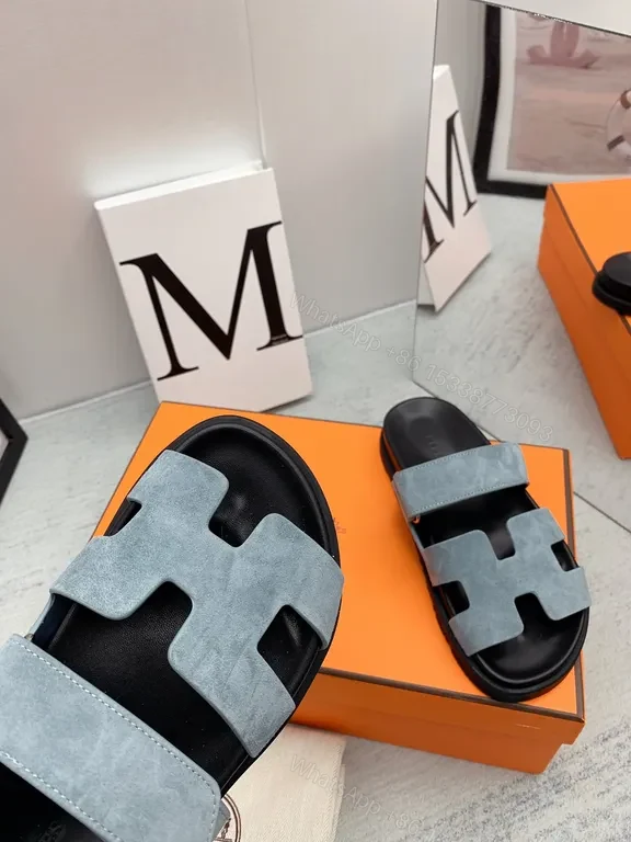View 8 of Grey Suede Hermes-Inspired Sandals â€“ All-Day Comfort