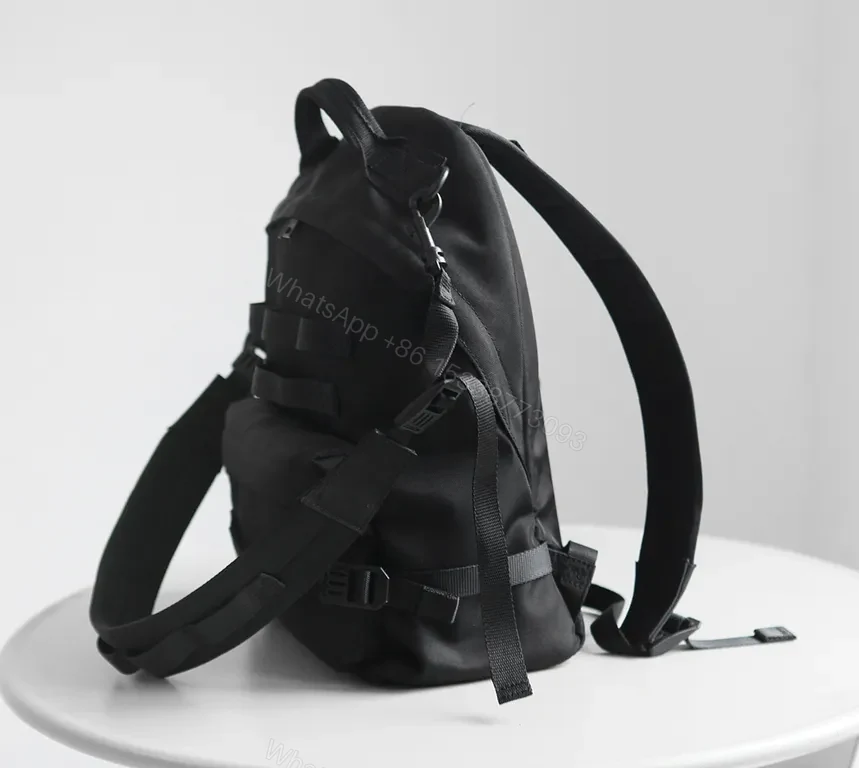 View 3 of Black Balenciaga-Inspired Utility Backpack: Compact Luxury Carry