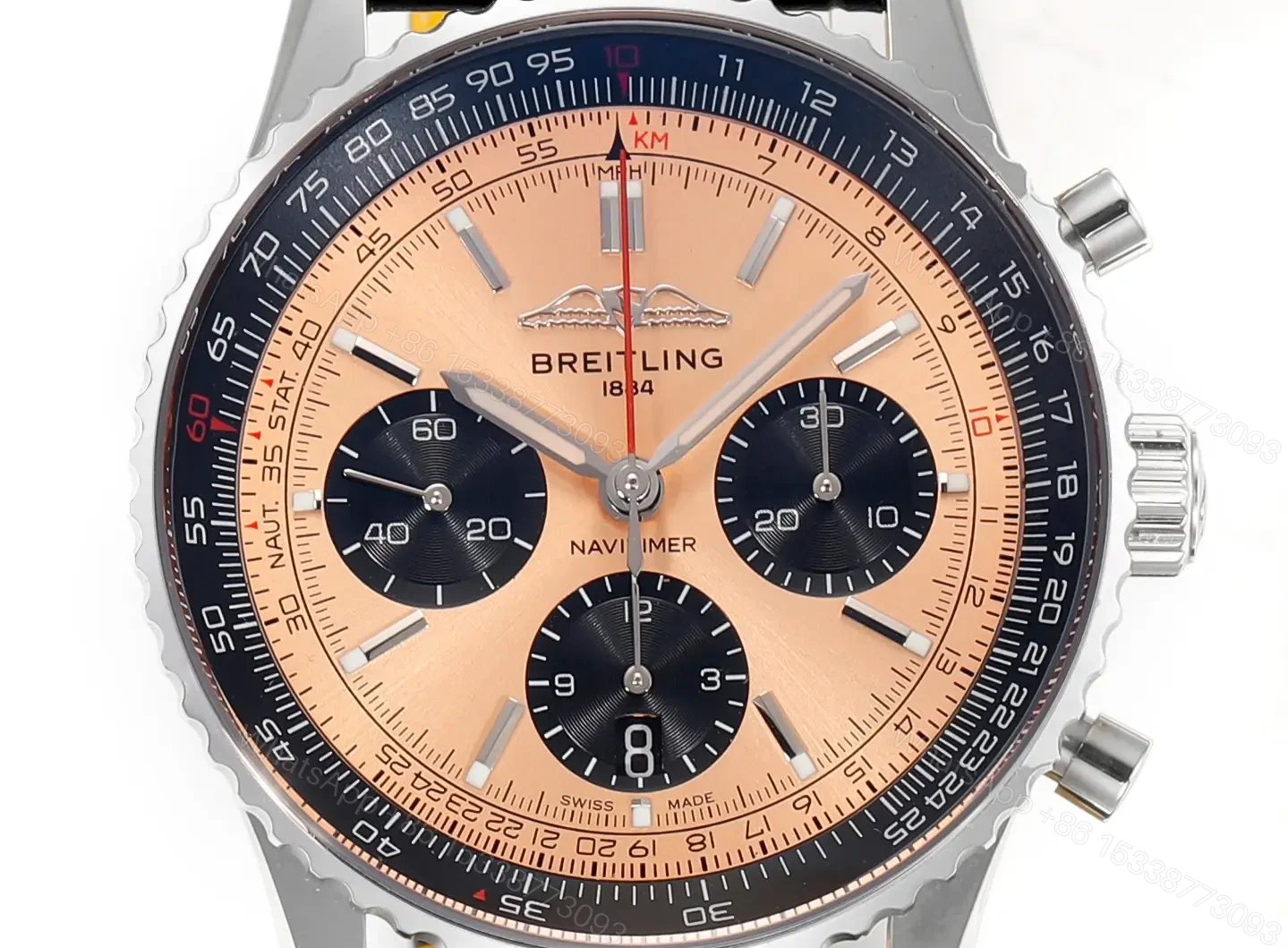 View 2 of Super Clone Breitling Navitimer B01 Copper Leather Strap 43MM Premium BRE-NAV-B01-43-COP-LTH
