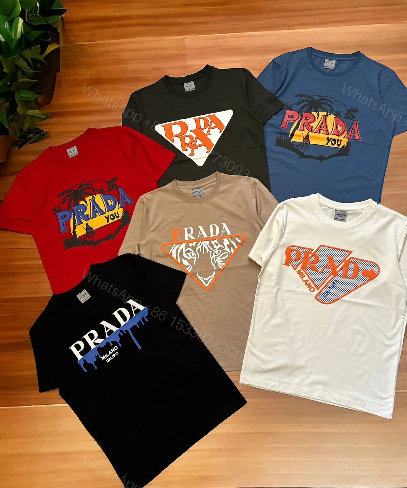FIRST COPY PRADA EXCLUSIVE COTTON LYCRA CREWS T-SHIRT — view 1