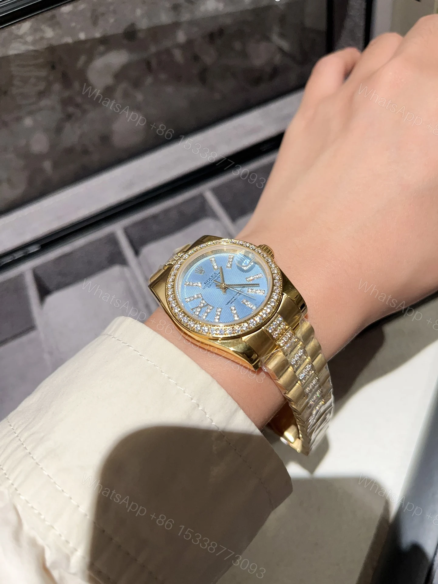 View 5 of Rolex Datejust Diamond In Gold With Blue Dial 31Mm