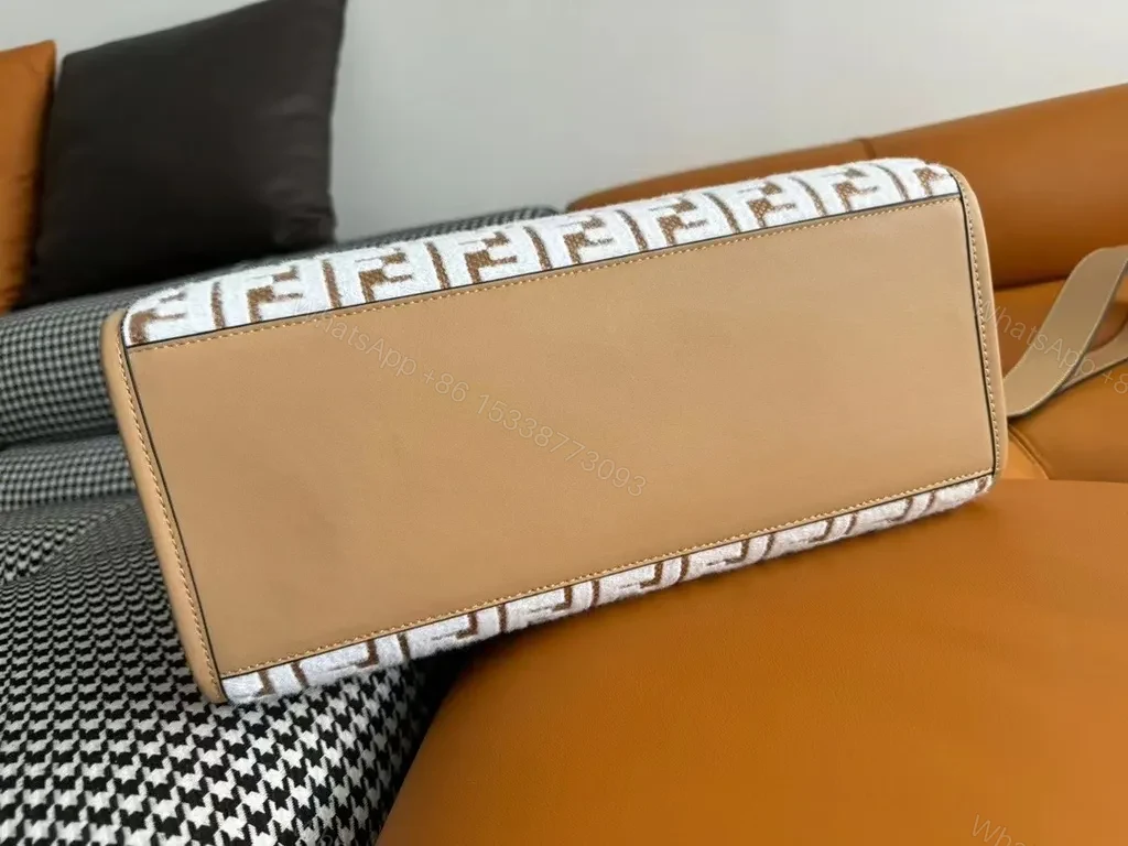 View 7 of Iconic Beige Monogram Tote - Designer-Inspired Everyday Luxury Bag