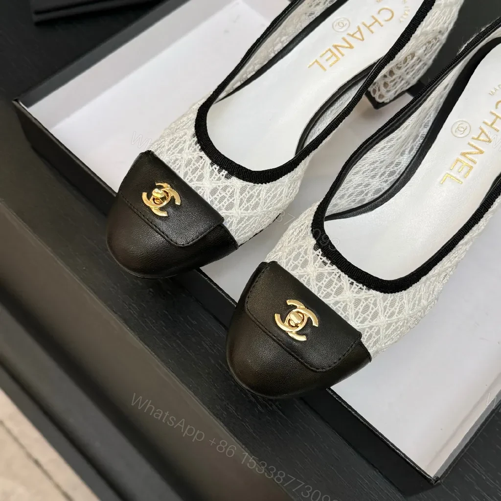 View 6 of Lace-Textured Pumps with Gold Hardware, Everyday Comfort