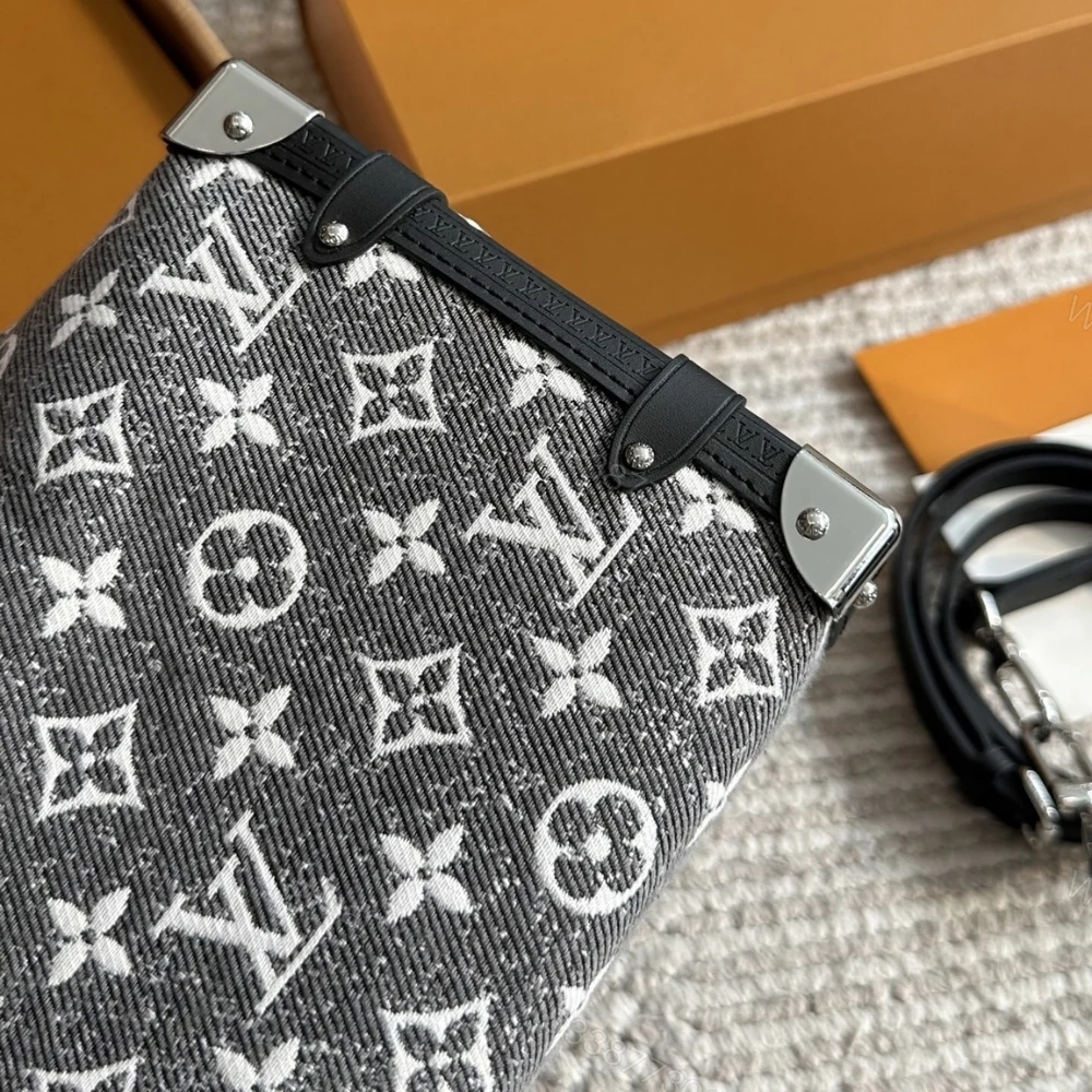 View 9 of Louis Vuitton MM Side Trunk Bag Denim Gray 23Cm M21460