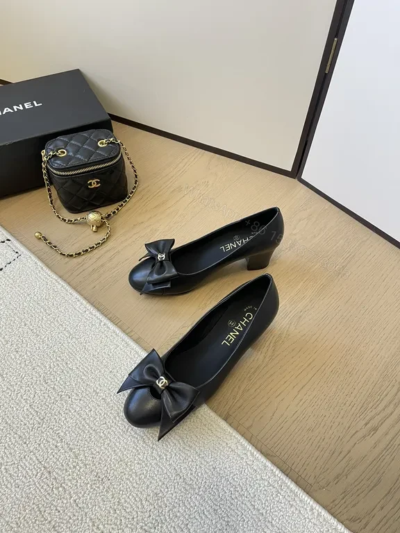 View 9 of Chanel-Inspired Luxury Ballet Flats with Signature Bow