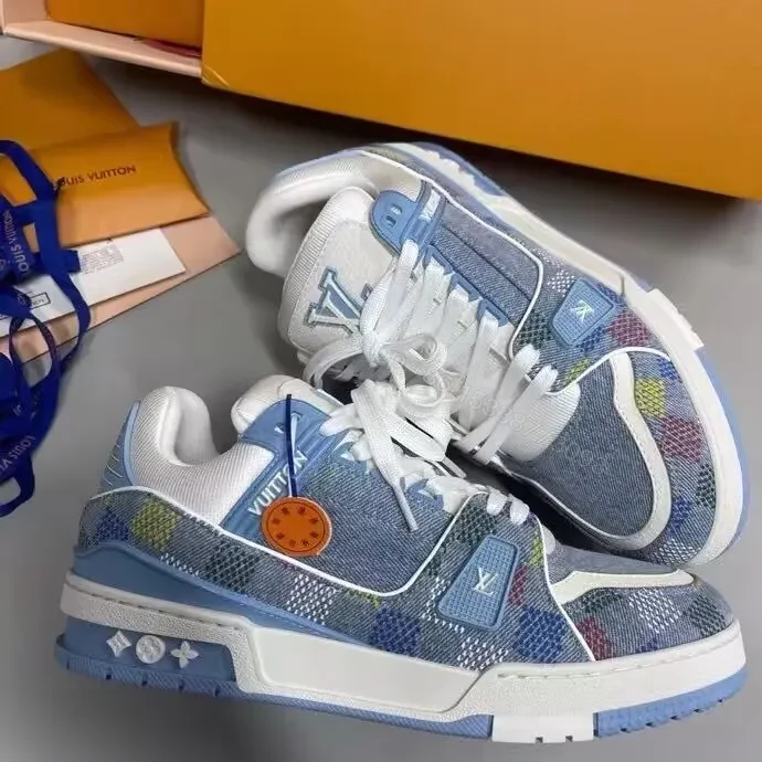 View 4 of Denim Patchwork Sneakers: Lux Urban Comfort Shoes