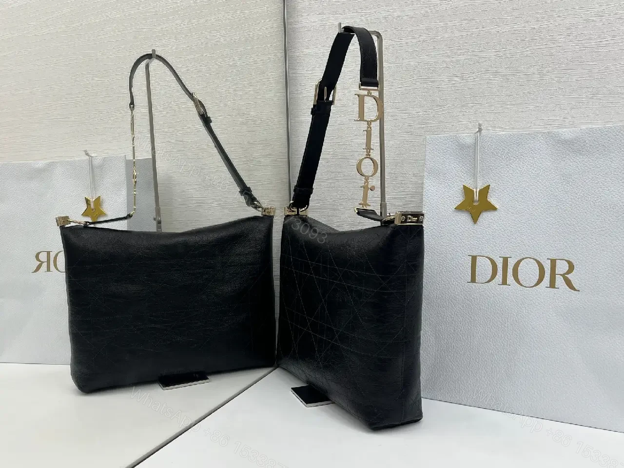 View 5 of Elegant Black Leather Structured Shoulder Bag: Petite Luxury