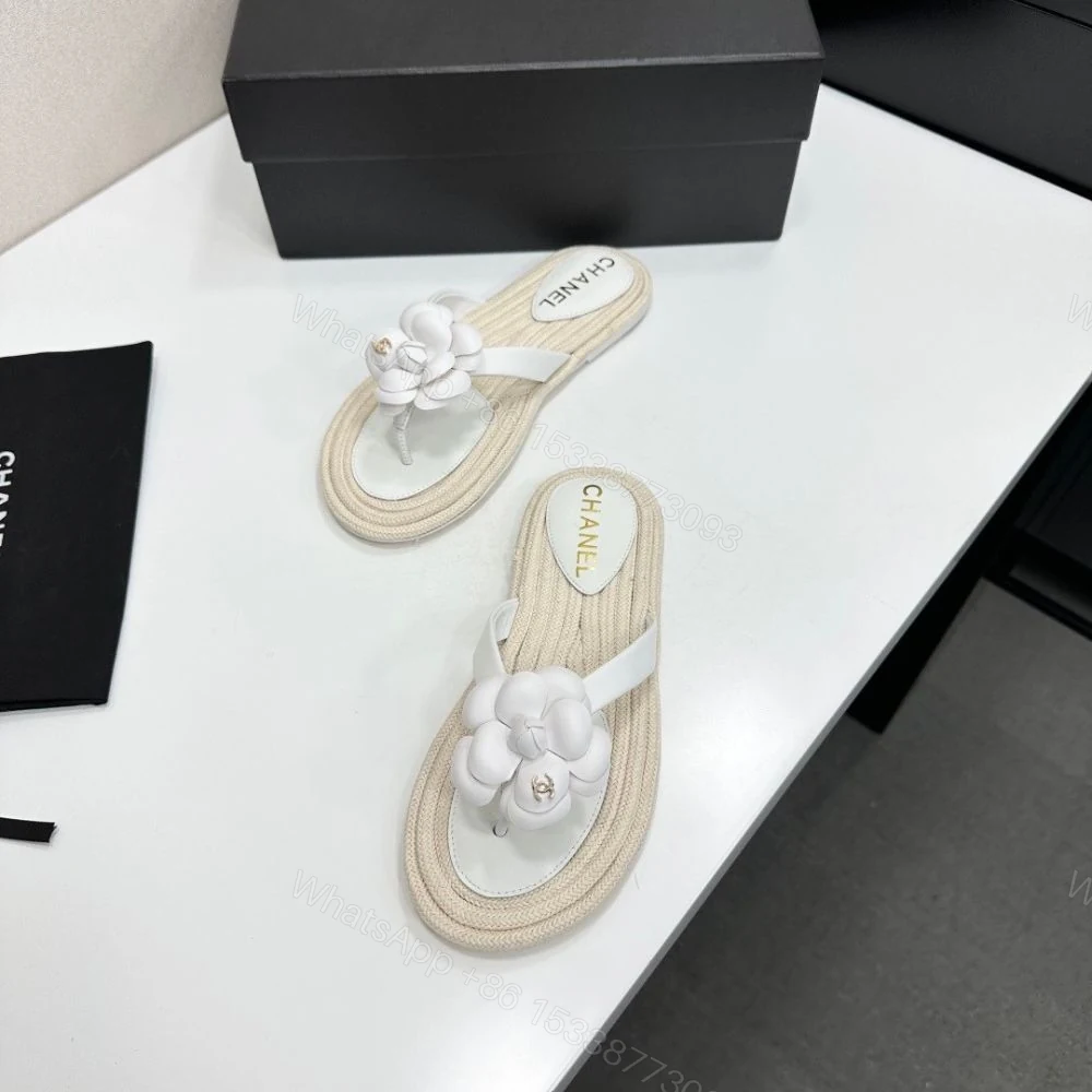 View 5 of Chanel Thong With Camellia White