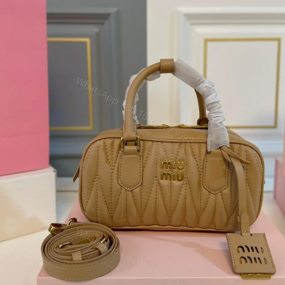View 2 of MIUMIU ARCADIE MATELASSÉ NAPPA BAG CARAMEL 23CM 5BB142 AN88 F098L V OON