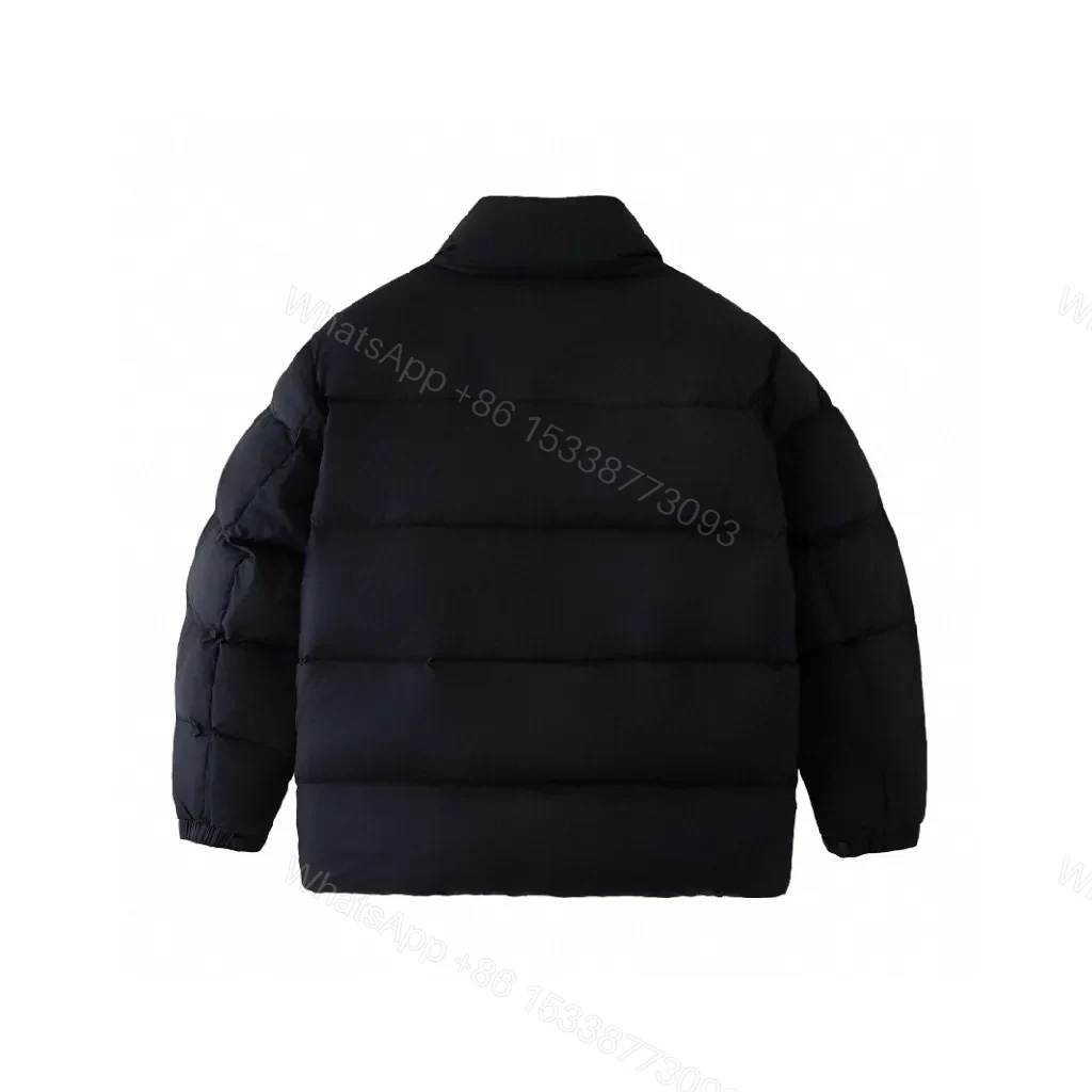 View 2 of Black Shell Quilted Puffer, High-Neck, Warmth + Luxury Streetwear
