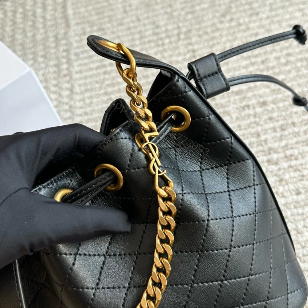 View 8 of Saint Laurent Small Cassandre Bucket Bag Black 18Cm