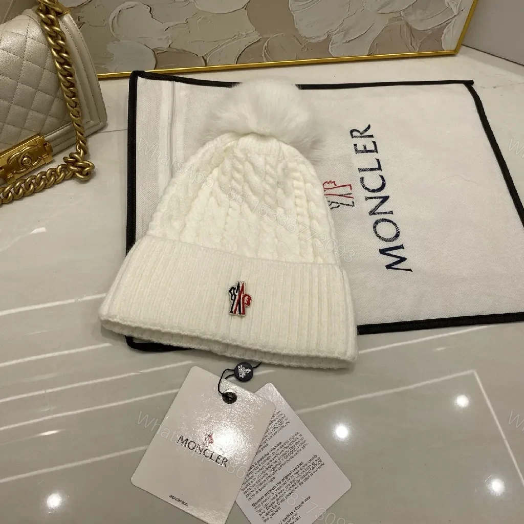 View 3 of Cozy Knit Beanie - Faux Fur Pom - Luxury Warmth - Beanie