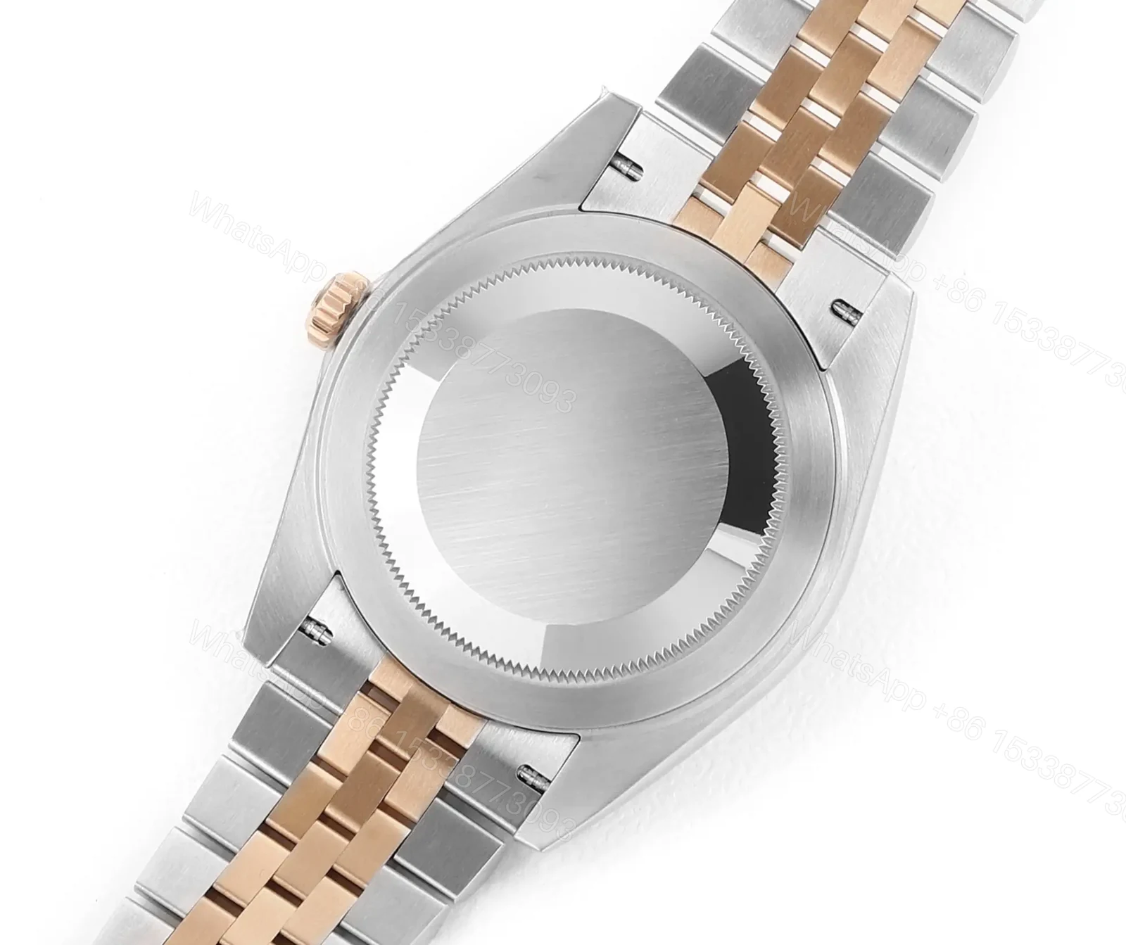 View 8 of Rolex Datejust 41 Everose Rolesor Fluted Oyster Sundust Dial Watch 126331-0018
