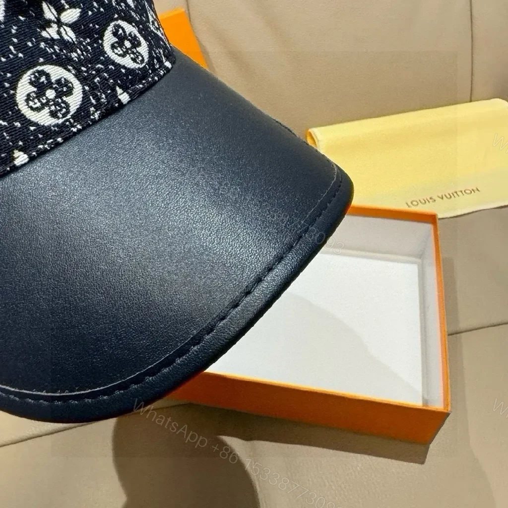 View 8 of Monogram Cap with Leather Peak – Bold Textured Luxury Cap